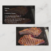 Carte De Visite Griller le dîner de nourriture de biftecks (Devant / Derrière)