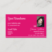 Carte De Visite Grilles blanches roses modernes avec Monogramme et (Dos)