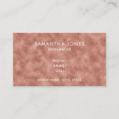 Carte De Visite Grilles de texture or Rose moderne Freelancer (Dos)