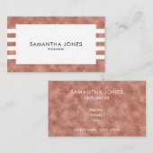 Carte De Visite Grilles de texture or Rose moderne Freelancer (Devant / Derrière)