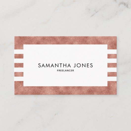 Carte De Visite Grilles de texture or Rose moderne Freelancer (Devant)