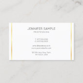 Carte De Visite Grilles d'or de l'entreprise Blanc moderne élégant (Dos)