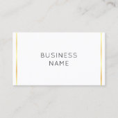 Carte De Visite Grilles d'or de l'entreprise Blanc moderne élégant (Devant)