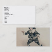 Carte De Visite Grimaldi comme Scaramouche, du dell'Ar de Commedia (Devant / Derrière)