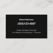 Carte De Visite Grinçage de souche | Service et suppression de l'a (Dos)