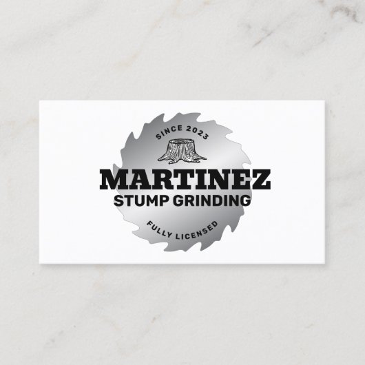 Carte De Visite Grinçage de souche | Service et suppression de l'a (Devant)