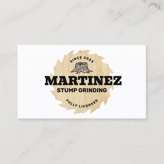 Carte De Visite Grinçage de souche | Service et suppression de l'a (Devant)