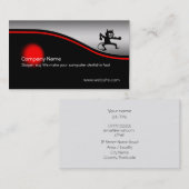 Carte De Visite Grinning Gremlin Imp, tache rouge, aspect métalliq (Devant / Derrière)