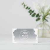 Carte De Visite Gris aquarelle brosse télécharger votre logo (Debout devant)