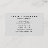 Carte de visite gris ardoise des angles de monogra (Dos)