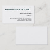 Carte de visite gris ardoise noir blanc tendance (Devant / Derrière)