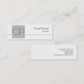 Carte de visite gris argent blanc maigre (Devant / Derrière)