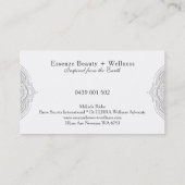 Carte De Visite Gris Argent Sur Dentelle Blanche Paisley (Dos)