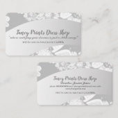 Carte De Visite Gris argenté à main blanche (Devant / Derrière)