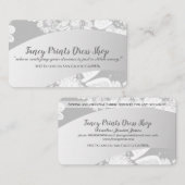 Carte De Visite Gris argenté à main blanche (Devant / Derrière)