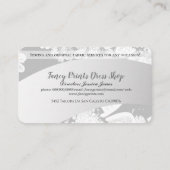 Carte De Visite Gris argenté à main blanche (Dos)