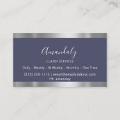 Carte De Visite Gris argenté professionnel encadré bleu fumé (Dos)