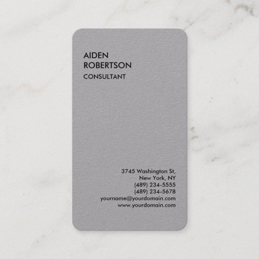 Carte De Visite Gris arrondi Exclusif Spécial Moderne Unique (Devant)