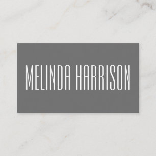 Carte de visite gris audacieux moderne minimaliste