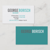 Carte de visite gris blanc bleu à la mode moderne (Devant / Derrière)