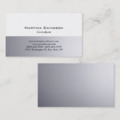 Carte De Visite Gris Blanc Classique Créatif Simple (Devant / Derrière)
