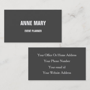 Carte De Visite Gris blanc gris gris Mariage couleur personnalisée