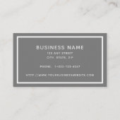Carte de visite gris blanc minimal (Dos)