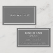 Carte de visite gris blanc minimal (Devant / Derrière)