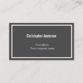 Carte De Visite Gris Blanc Minimal Professionnel Entreprise (Devant)