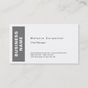 Carte De Visite Gris Blanc Minimaliste Moderne Simple