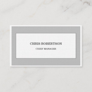 Carte De Visite Gris Blanc Moderne Minimaliste Simple Lin Premium