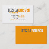 Carte de visite gris blanc orange moderne (Devant / Derrière)