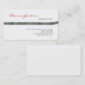 Carte De Visite Gris blanc Rouge écriture manuscrite Plain moderne (Devant / Derrière)