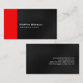 Carte de visite gris blanc rouge en bande (Devant / Derrière)