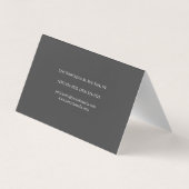 Carte De Visite Gris blanc rouge exclusif unique privé (Dos)