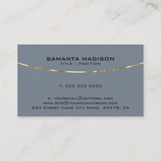 Carte De Visite Gris bleu gris moderne (Dos)