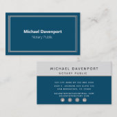 Carte De Visite Gris bleu professionnel de notaire (Devant / Derrière)