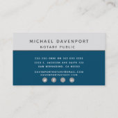 Carte De Visite Gris bleu professionnel de notaire (Dos)