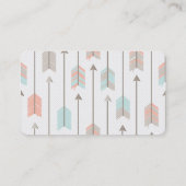 Carte De Visite Gris bleu rose professionnel de flèches tribales (Dos)