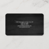 Carte De Visite Gris Bois Professionnel Script élégant tendance (Dos)