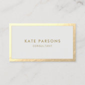 Carte de visite gris bordure or moderne simple (Devant)