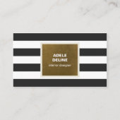 Carte De Visite Gris Bronze Stripes Élégant Concepteur Intérieur (Devant)