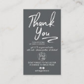 Carte De Visite Gris brossé script photo logo commander merci (Devant)