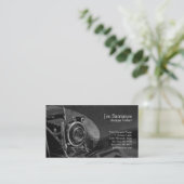 Carte de visite gris caméra antique (Debout devant)