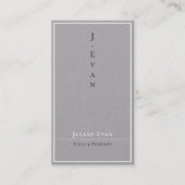 Carte de visite gris charbon professionnel classiq (Devant)