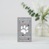 Carte De Visite gris Chic paws chien chat assis (Debout devant)
