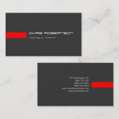 Carte de visite gris clair blanc rouge attrayant (Devant / Derrière)