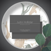 Carte De Visite Gris clair classique simple sur gris foncé