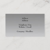 Carte De Visite Gris-clair. Conception élégante (Dos)