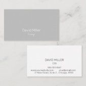 Carte De Visite Gris Clair Élégant Simple (Devant / Derrière)